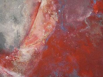 "Merletto" heißt dieses Bild in Misch- und Collage-Technik der Kulmbacher Marion Kotyba (Ausschnitt)