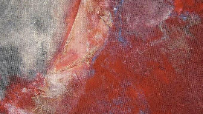 "Merletto" heißt dieses Bild in Misch- und Collage-Technik der Kulmbacher Marion Kotyba (Ausschnitt)