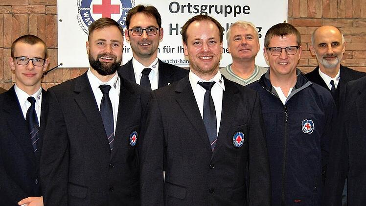 Der neue Vorstand der Wasserwacht Hammelburg: (von links) Christoph Fella (Stellvertretender Technischer Leiter), Florian Bremer (Technischer Leiter), Sebastian Schlereth (Stellvertretender Vorsitzender), Markus Merz (Vorsitzender), Thomas Schaller (Beisitzer), Holger Büttner (Kassier) und Stefan Fella (Beisitzer).  Foto: Sigismund von Dobschütz