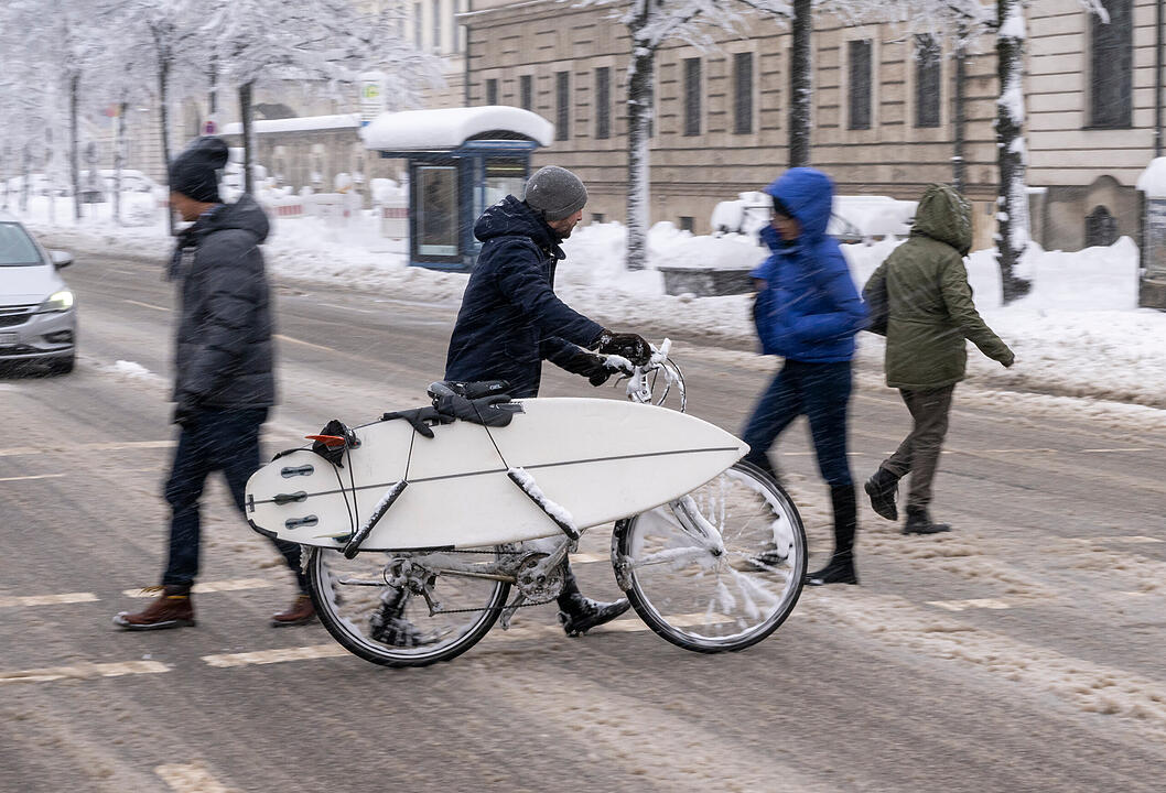 Wintereinbruch in Süddeutschland - München