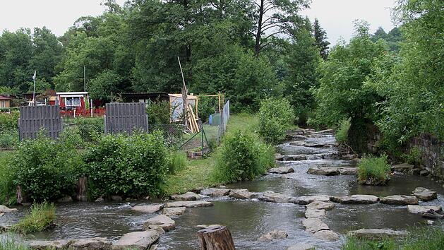 Vor einigen Jahren wurde der Ebelsbach im Bereich des alten Wehres mit einer Fischtreppe gestaltet und damit auch der Abfluss besser geregelt.  Foto: Günther Geiling