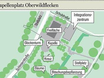 So plant "arc.grün Landschaftsarchitekten Stadtplaner GmbH" aus Kitzingen den Oberwildfleckener Kapellenplatz. Entwurf: arc.grün Kitzingen