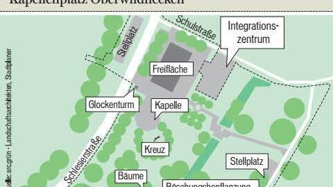 So plant "arc.grün Landschaftsarchitekten Stadtplaner GmbH" aus Kitzingen den Oberwildfleckener Kapellenplatz. Entwurf: arc.grün Kitzingen