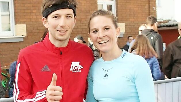 Die Sieger des Vorjahres: Felix Hentschel (LG Bamberg) und Ingalena Sch&ouml;mburg-Heuck (Team Messingschlager). Foto: H. Hofmann