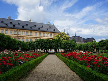 Bamberg, Rosengarten, Sommer, Rosen, Kloster Michaelsberg