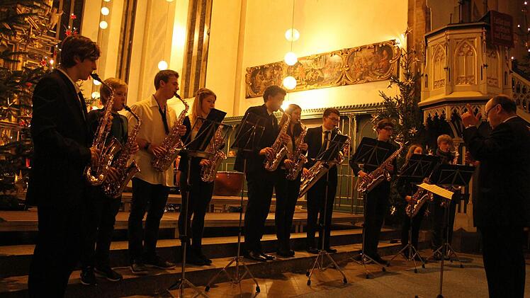 Natürlich durfte auch Eddie Stübinger mit seinem Saxophon-Ensemble nicht fehlen.