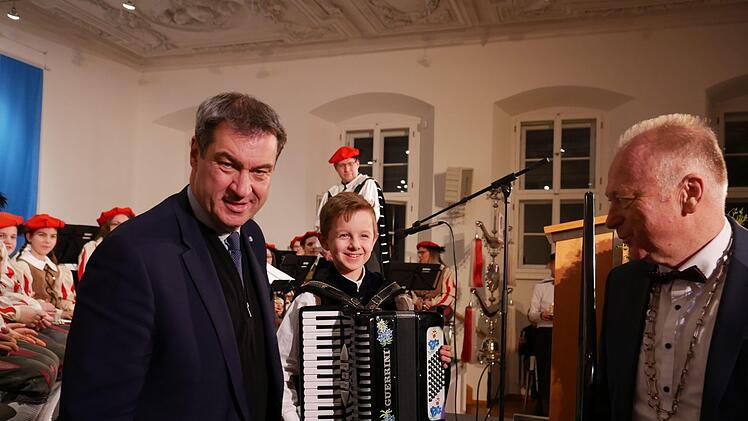 Ministerpräsident Markus Söder beim Neujahrsempfang in Münnerstadt.Heike Beudert