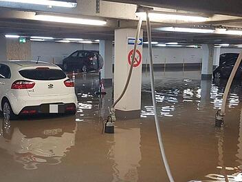 In Kulmbach stand gestern Nacht eine Tiefgarage unter Wasser. Bild: THW OV Kulmbach