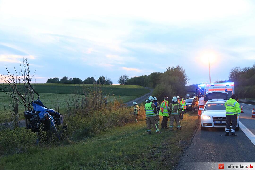 Nicht angeschnallt: Fahrer wird auf A70 bei Knetzgau aus Auto geschleudert