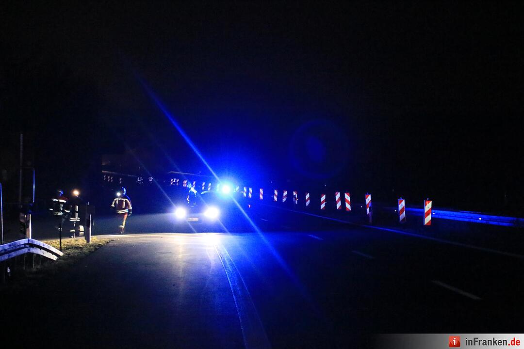 Pannen-Lkw in der A70-Baustelle Würgauer Berg