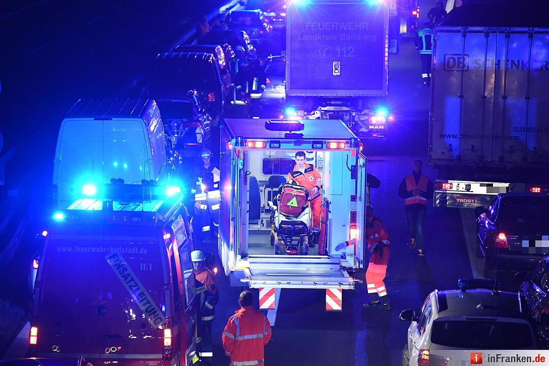 Schwerer Unfall auf A70 bei Bamberg