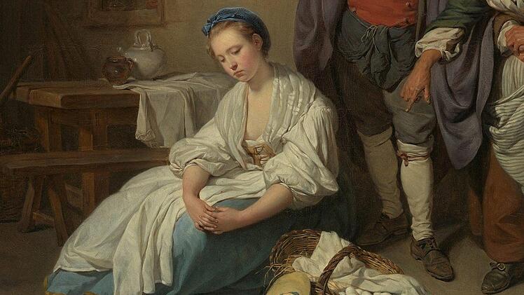 Gut zur Erzählung passt dieser Ausschnitt vom Gemälde "Broken Eggs" von Jean-Baptiste Freuze