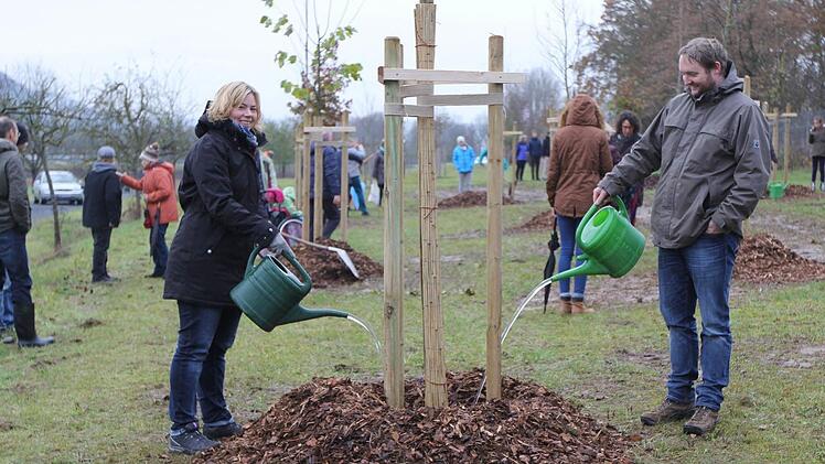 19 junge B&auml;ume wurden bei der Aktion gepflanzt. Foto: Maria Heckmann