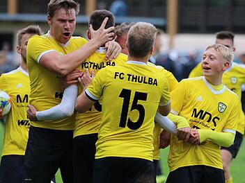 Nach der 2:9-Packung beim TSV Forst war das Unentschieden im Derby gegen den FC 06 Bad Kissingen wie ein gef&uuml;hlter Sieg f&uuml;r den FC Thulba, zumal der Ausgleich der Frankonen (unser Bild) erst kurz vor Spielende fiel. Foto: Sebastian Schmitt