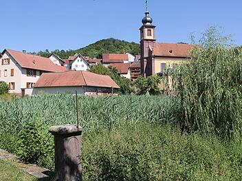 Zwischen dem Windheimer Pfarrgarten und den alten Schlossmauern könnte man einen Kräutergarten als optisch attraktives Wanderziel am Brennerweg planen.  Foto: Gerd Schaar