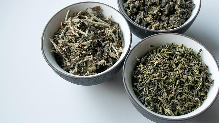 grüner Tee - 綠茶、Oolong Tee - 烏龍茶、weißer Tee -