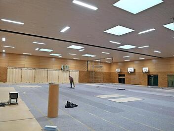 Im "Keller" befindet sich die neue Zweifach-Turnhalle. Foto: Ronald Rinklef