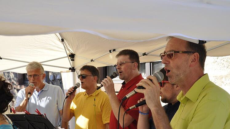 Das Ensemble Sing‘n'Swing feierte auf dem Viehmarkt seinen 20. Geburtstag. Foto: Peter Klopf