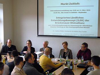 Jörg Franke und Sabine Müller-Herbst (von links) von "Baader-Konzept" stellten in Zeitlofs das Ilek-Konzept vor.  Foto: Julia Raab