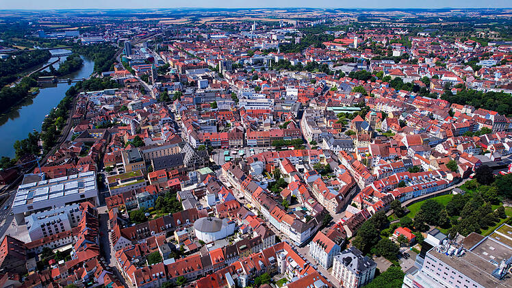 Luftaufnahme der Schweinfurter Altstadt