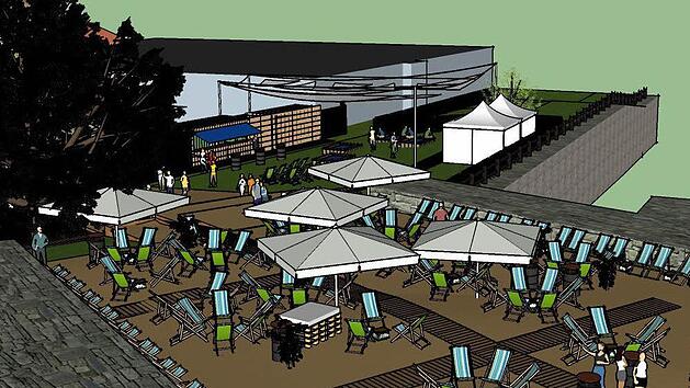 So stellt sich der Event-Manager Jan-Peter Dinger den K&ouml;nigsstrand auf der Bastion vor.  Grafik: Dinger + Boubaker