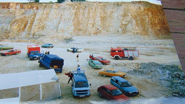 Dreh im Gräfenberger Steinbruch Foto: Hans Stadelmann/Repro: Petra Malbrich