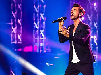 Gut gelaunt pr&auml;sentierte sich Florian Silbereisen mit dem "Gro&szlig;en Schlagerfest" in Bamberg. Foto: Matthias Hoch