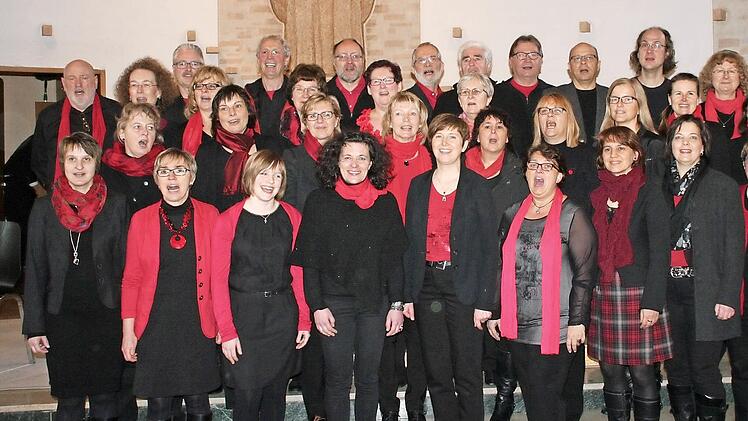 Unter dem Motto "Lift your voice" lädt der gleichnamige Gospelchor am 26. Juni um 18 Uhr zum Jubiläumskonzert in die Pfarrkirche St. Anna in Schondra ein. Geleitet wird der Chor von Christel Hentschel aus Platz (erste Reihe Mitte). Foto: Horst Conze