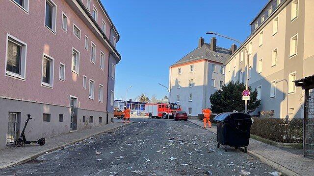 Explosion in Müllfahrzeug in Hof