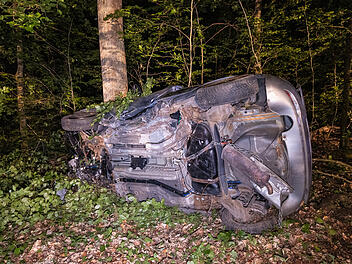 Schwerverletzt den Notruf gew&auml;hlt: 27-J&auml;hriger kracht im Waldst&uuml;ck gegen einen Baum