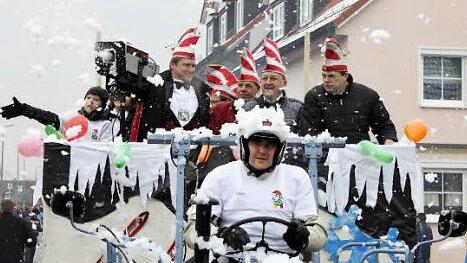 Der SKK Staffelstein nimmt traditionell an den Ebensfelder Umzügen teil - und brachte Schnee mit.