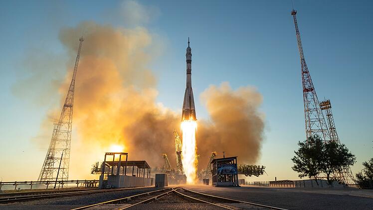 Sojus-Rakete auf dem Weg zur ISS