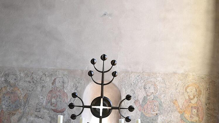 Die Fresken in der evangelischen Dorfkirche entstanden vor der Reformation. Foto: Ronald Rinklef
