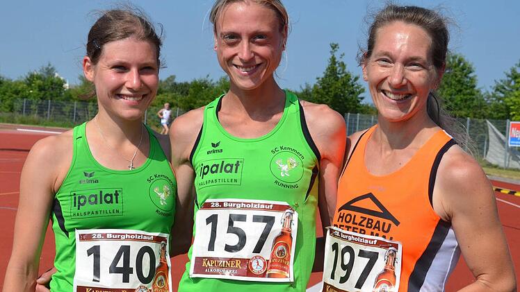 Die schnellsten drei Damen, v. l.: Elvira Flurschütz, Sandra Haderlein, Kerstin Lutz