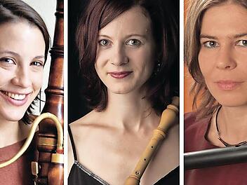 Julia Marion (Fagott), Astrid Knöchlein (Oboe) und Ulrike Hünefeld (Traversflöte/von links) sind am 15. Januar im Kronacher Kreiskulturraum zu hören.