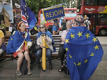 &bdquo;National Rejoin March&ldquo;-Demonstration in London