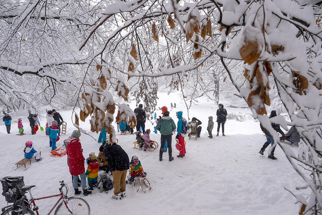 Wintereinbruch in Süddeutschland - München