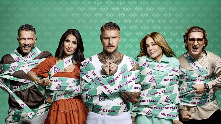 Diese f&uuml;nf ziehen ins "Promi Big Brother"-Haus, von links: Marc Terenzi, Pinar Sevim, Paco Herb, Doreen Dietel und Satansbratan.