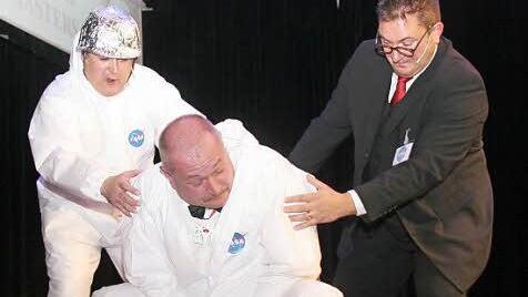 Mathias Schikora, Pr&auml;sident vom "Coburger Mohr", musste sich einem Test unterziehen, ob er geeignet ist f&uuml;r eine Mars-Mission.