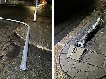 Unbekannter fällt Straßenlaterne