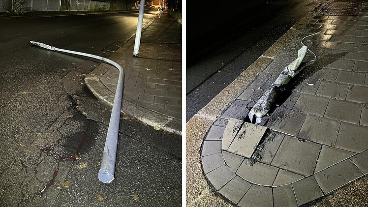 Unbekannter fällt Straßenlaterne
