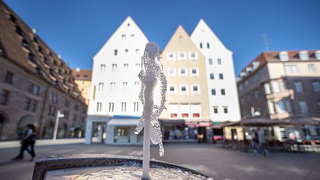 Hitze in Deutschland - Trinkwasserbrunnen in Nürnberg