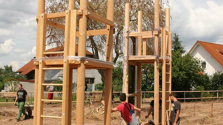 Der Spielplatz ist fast fertig. Foto: Werner Baier