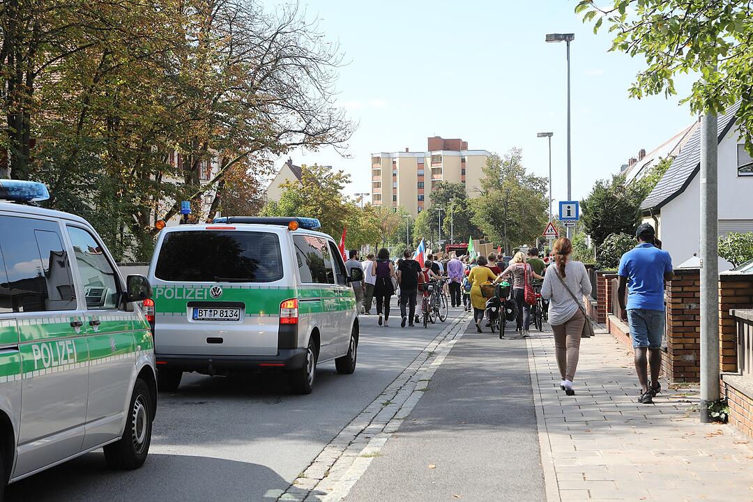 Bamberg; Demo gegen Massenlager und Anker-Zentren; Foto: Barbara Herbst