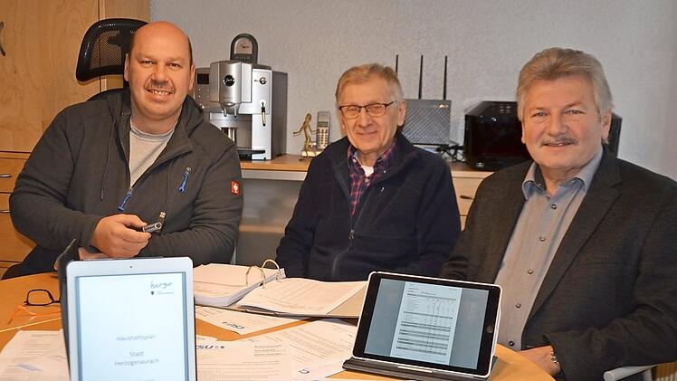 Die CSU-Stadträte Walter Drebinger, Kurt Zollhöfer und Bernhard Schwab (von links) haben ihre Vorstellungen zum Etat.  Foto: Bernhard Panzer
