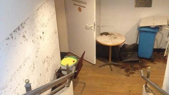 Beim  Unwetter am 3. Juni 2017 flutete die braune Brühe das Achat-Hotel.  Foto: Achat-Hotel