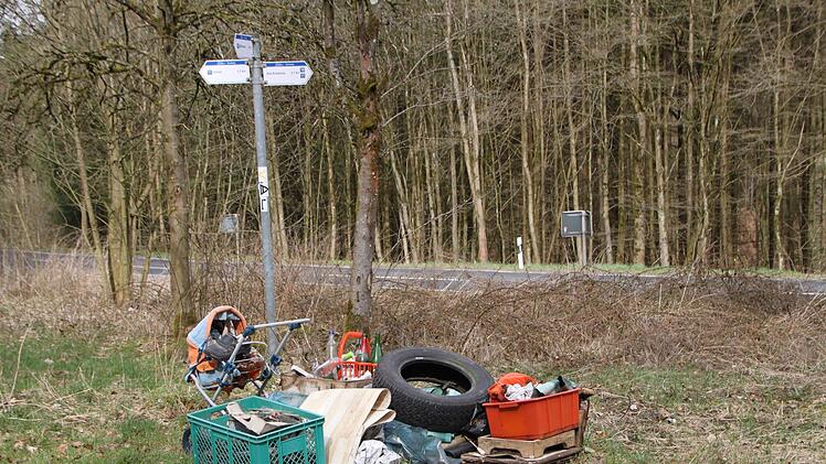 Am Hammelburger Berg hat jemand Sperrmüll abgeladen. Foto: Ulrike Müller