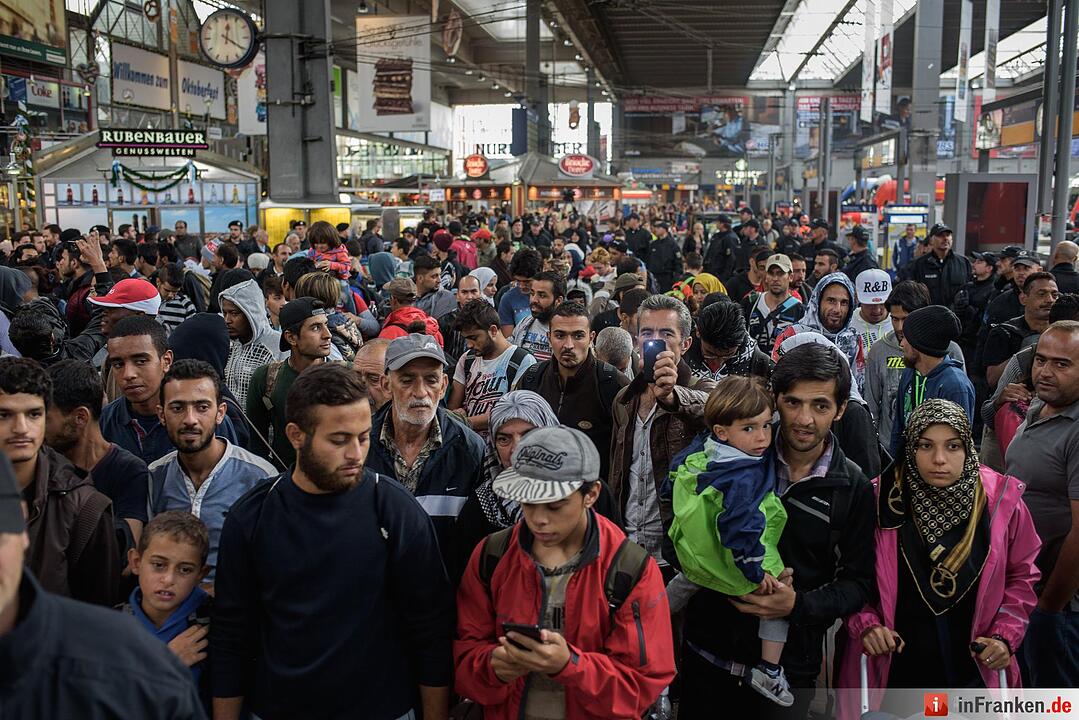 Ankunft von Flüchtlingen am Hauptbahnhof München