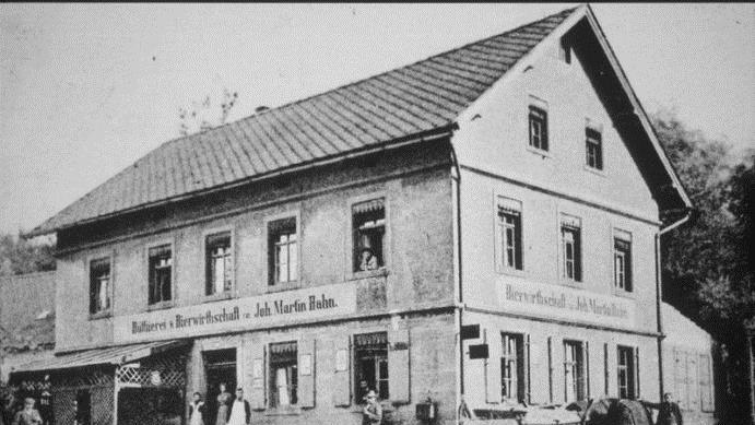 Die Büttnerei und Bierwirtschaft des Johann Martin Hahn um 1910Repro: Helmut Geiger