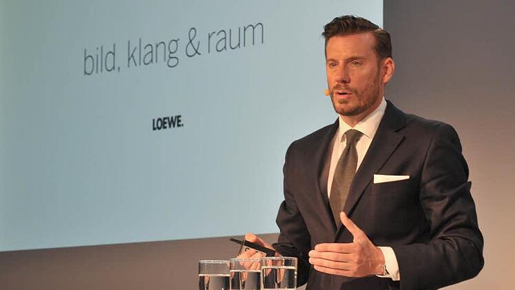 Mark Hüsges, der geschäftsführende Loewe-Gesellschafter, während der IFA-Pressekonferenz am Donnerstag in Berlin  Foto: Wolf-Georg Kirst